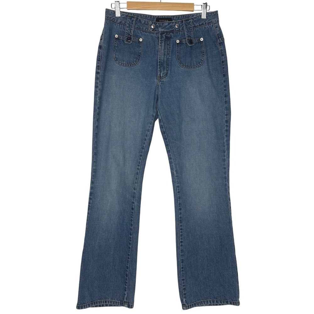 Guess Jeans Y2K Vintage Blue Mid‎ Rise Bootcut Denim Womens Size 30 Made in USA